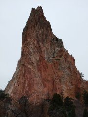 A tall pointy rock at Garden of the Gods