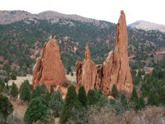 Many tall pointy rocks at Garden of the Gods
