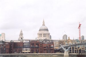 St. Paul's Cathedral from across the Thames River