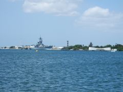The USS Missouri (BB-63) and USS Arizona Memorial