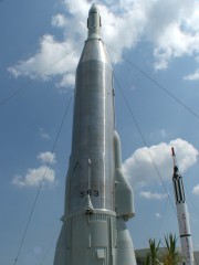 Foreground: Atlas-Agena, Background: Mercury-Redstone