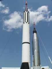 Foreground: Mercury-Redstone, Background: Mercury-Atlas